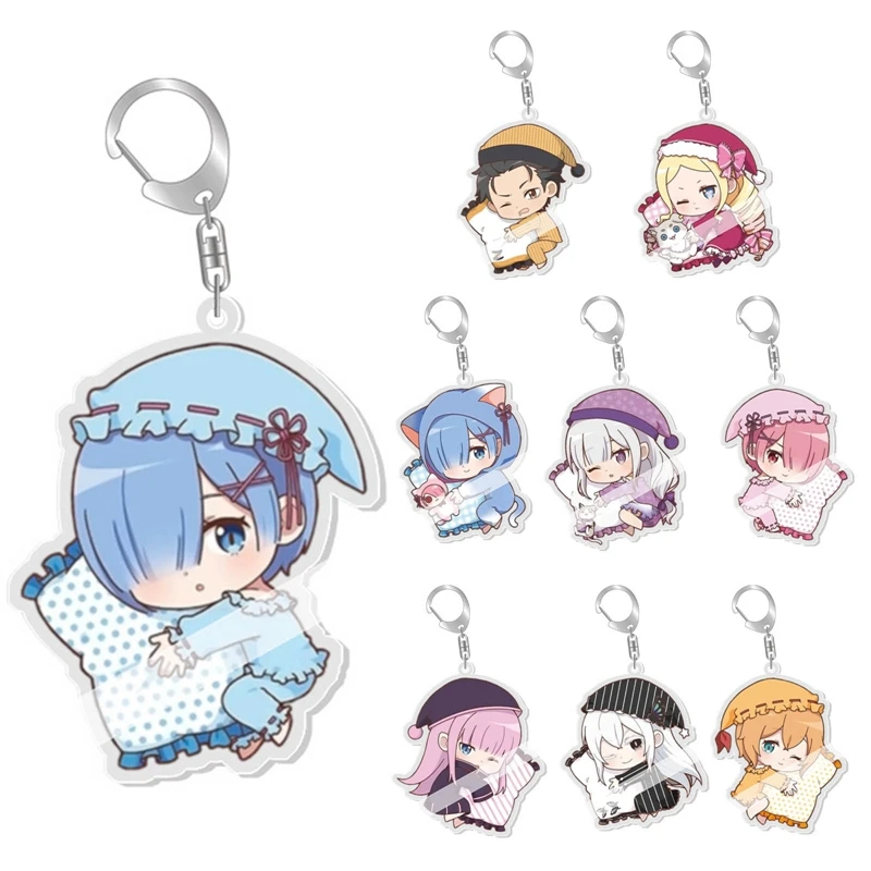 Брелок с японским аниме Re: жизнь в другом мире от нуля брелок Rem Ram Мультяшные