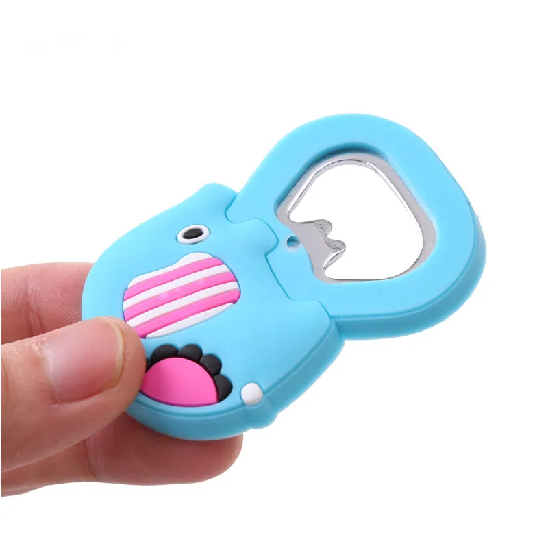 1 шт. ПВХ мягкая пластиковая мультяшная открывалка для бутылок креативный