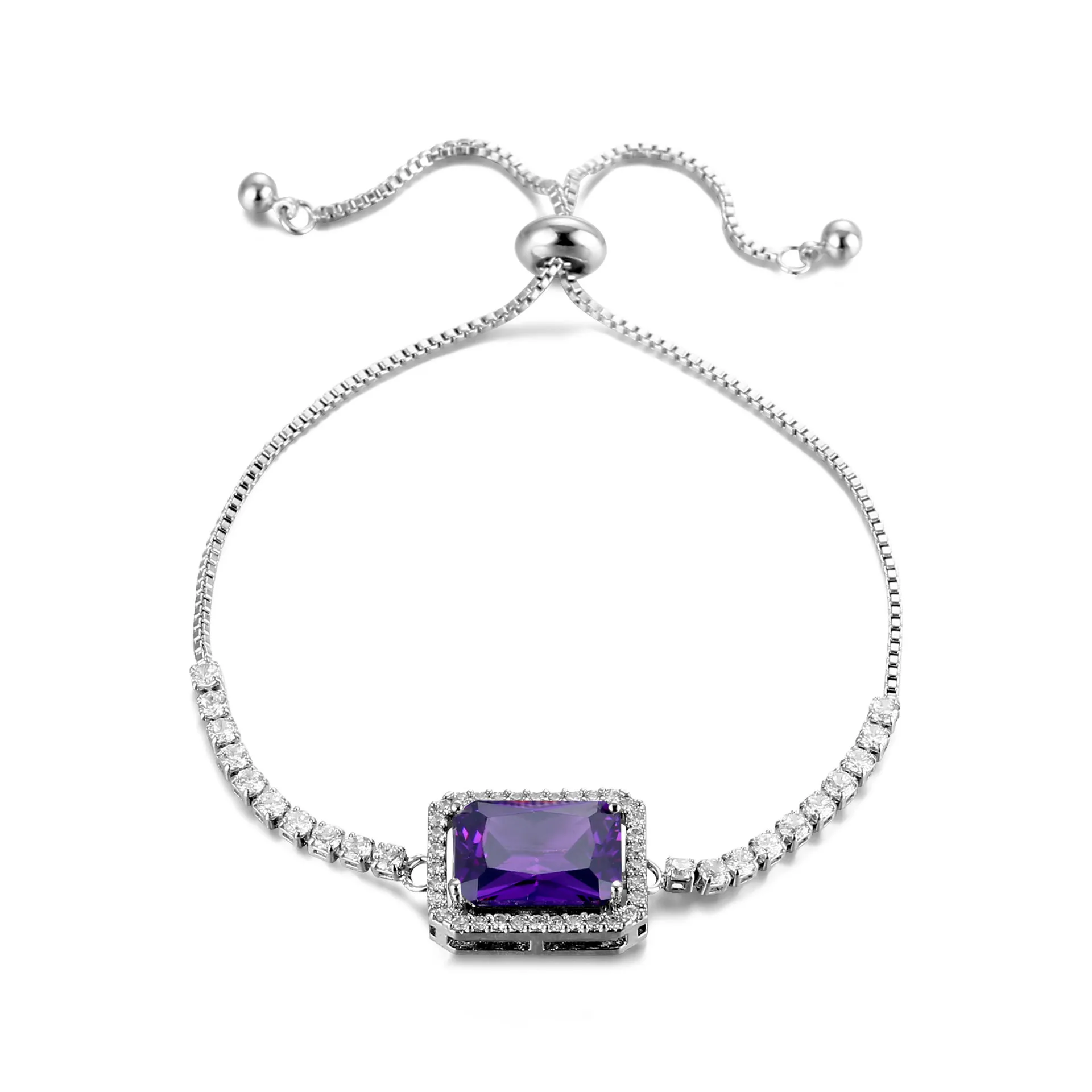 Изысканный Ретро темпераментный прямоугольный красочный циркониевый браслет