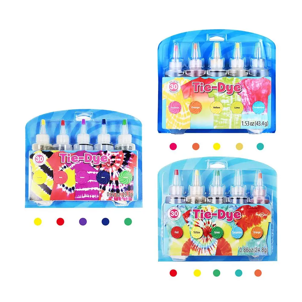 5Colors Tie Dye Kit DIY Garment Graffiti Fabric Textile Paint Arts Clothes Non-toxic Cotton Linen Clothing Dyes Tool |