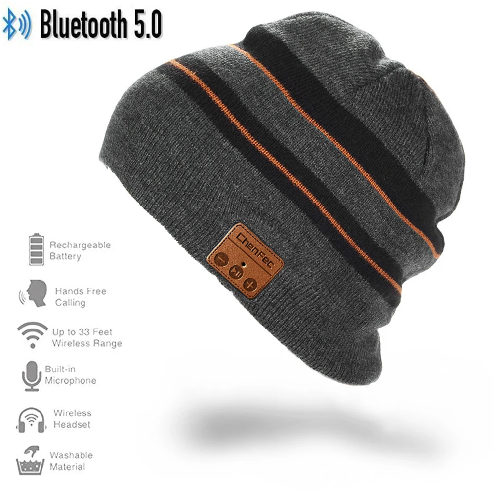 cf-blackgray Беспроводная Bluetooth 5,0 музыкальная умная шляпа со стереогарнитурой, наушники, динамик, микрофон для спорта на открытом воздухе, лучший рождественский подарок - Цвет: cf-blackgray