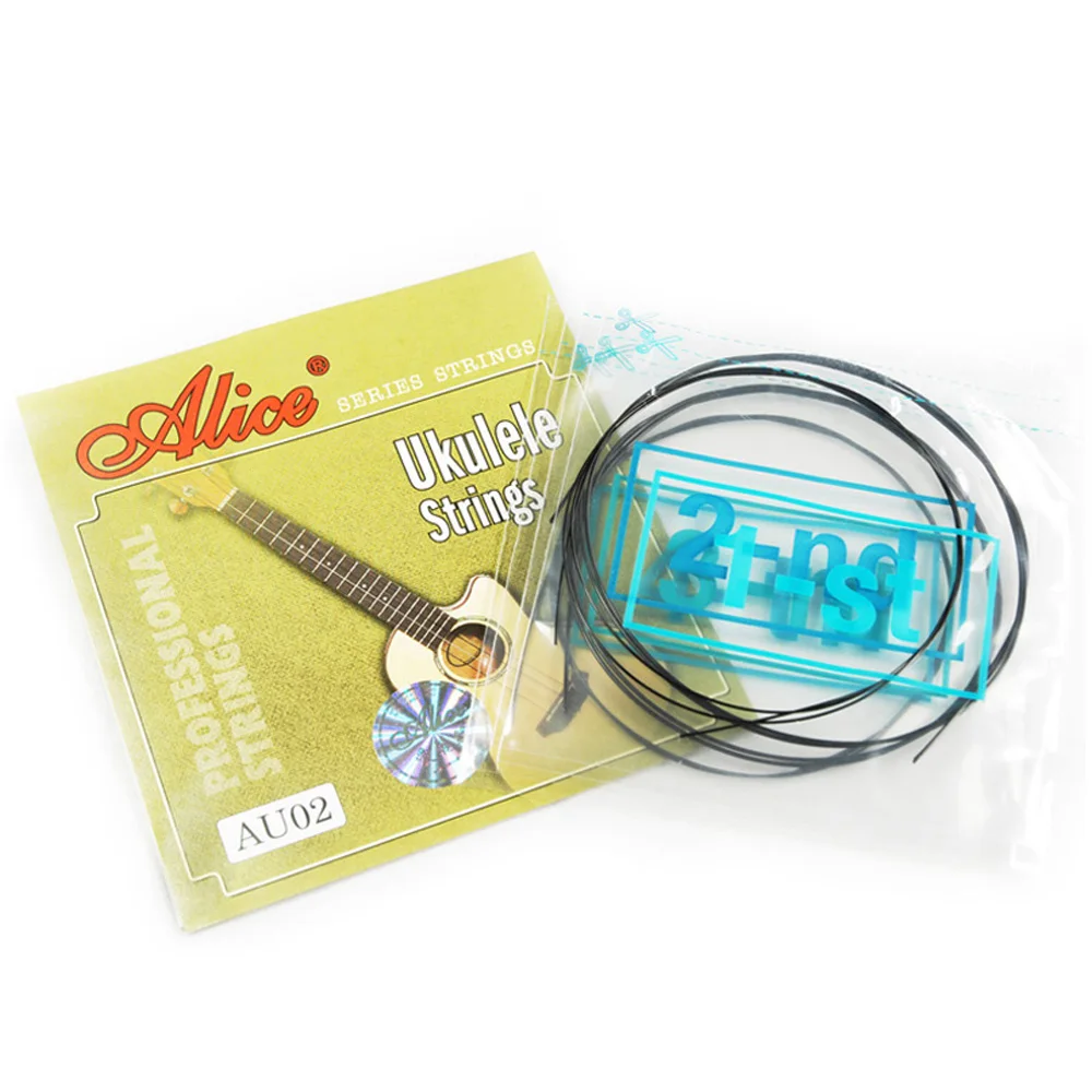 

струны для гитары Гавайская гитара черного нейлона алиса профессиональный уку 4 Strings уке свет строка encordoamento