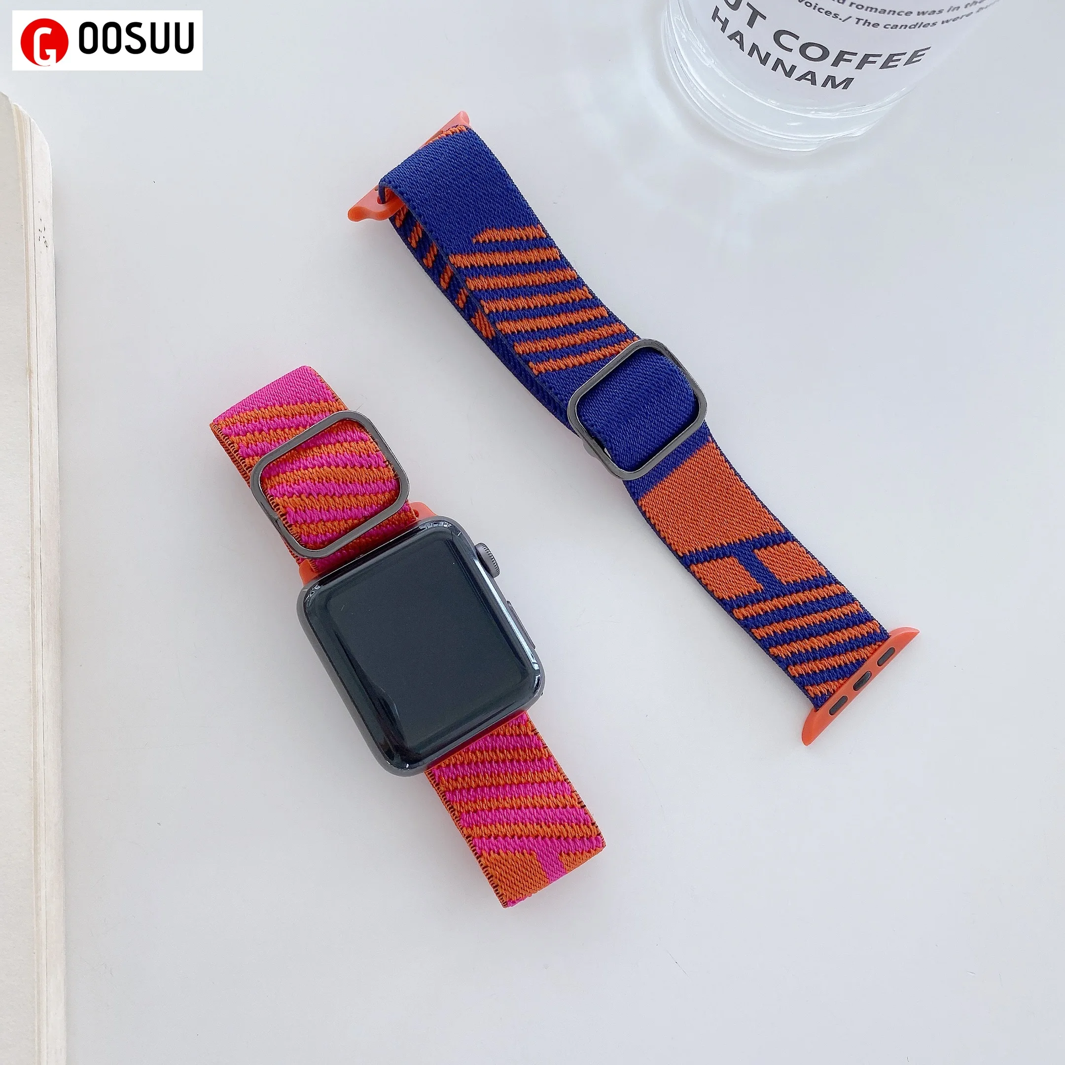 

for Apple Watch Band 44mm 40mm 42mm 38mm Nylon Mix Colors Stylish Watch Strap for Apple Watch SE Series 6 5 4 3 Band Wristband