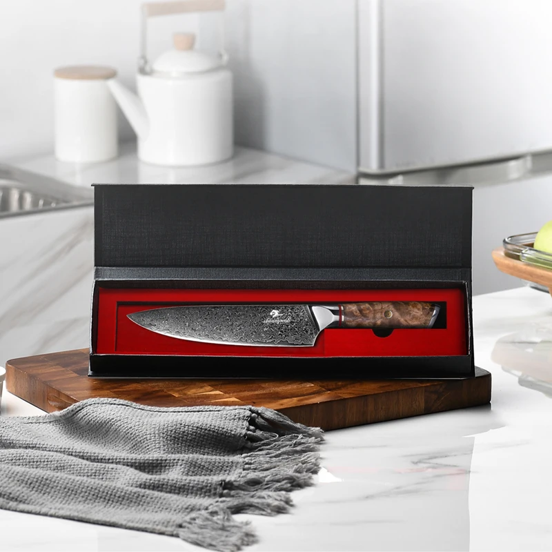 Shuangmali 8-дюймовые Дамасские поварские ножи VG10 Core стальной кухонный нож для нарезки