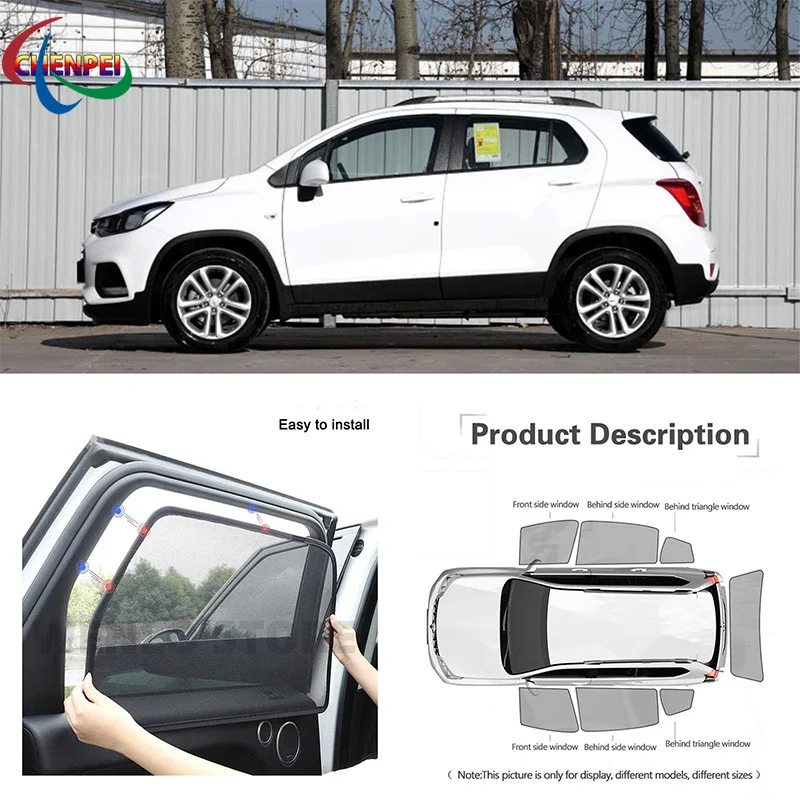 For Chevrolet Trax 2013-2019 Car Full Side Windows Magnetic Sun Shade UV Protection Ray Blocking Mesh Visor Car Accessories