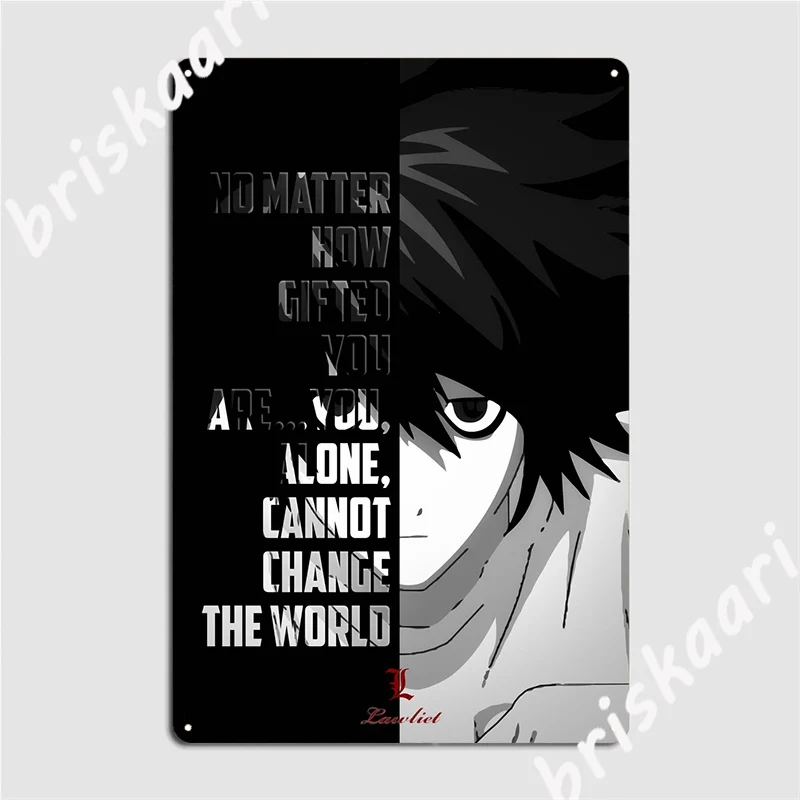 

L Lawliet Death Note Metal Sign Pub Home Plaques Design Tin Sign Poster