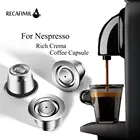 Капсула для кофе Nespresso RECAFIMIL, многоразовая капсула с фильтром Crema, стальная кофейная чашка без ската, кофе эспрессо с ложкой