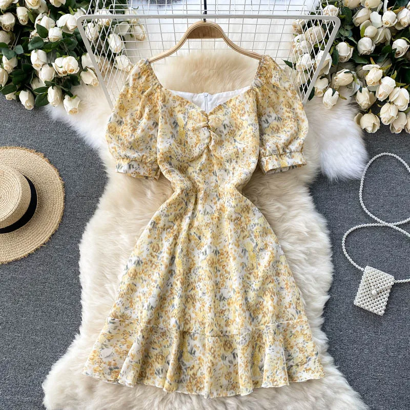 

Женское платье с V-образным вырезом, облегающее летнее платье с разбитым цветком, модель 2021