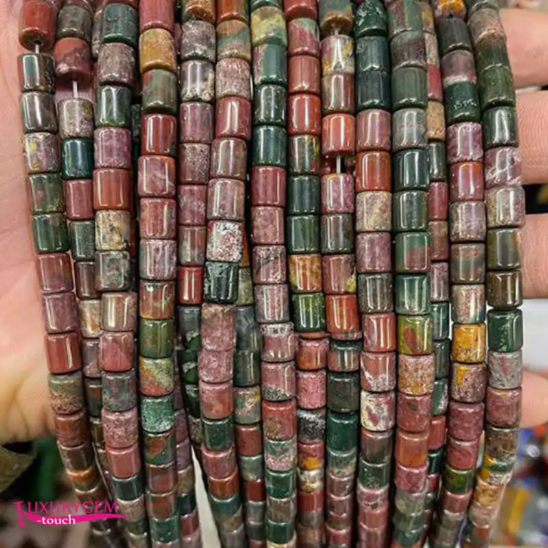 

Natural Multicolor Agates Stone Spacer Loose Beads 6x6mm Smooth Column Shape DIY Jewelry Making 38cm a3748