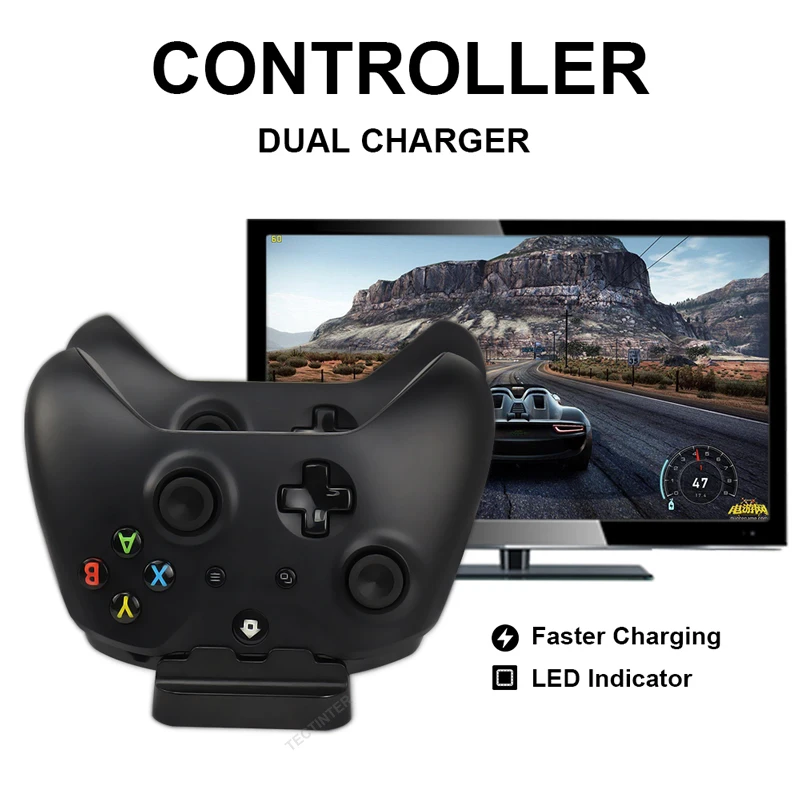 dual charger for xbox one slimx controller gamepad battery charger joystick charging base dock station stand gaming accessories free global shipping