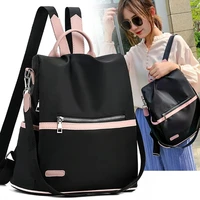 2021 black waterproof nylon school bag for teenage girls fashion travel packbag casual oxford women backpack