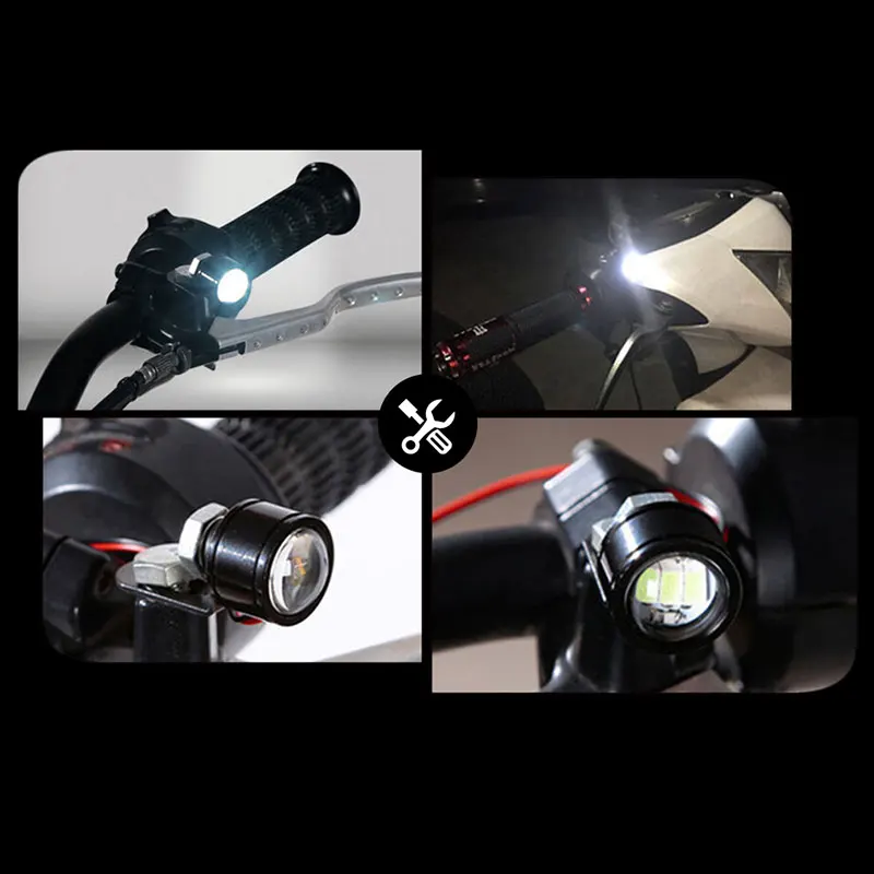 CARLitek 3SMD светодиодный моторный проектор Len прожектор руль светодиодная фара белый