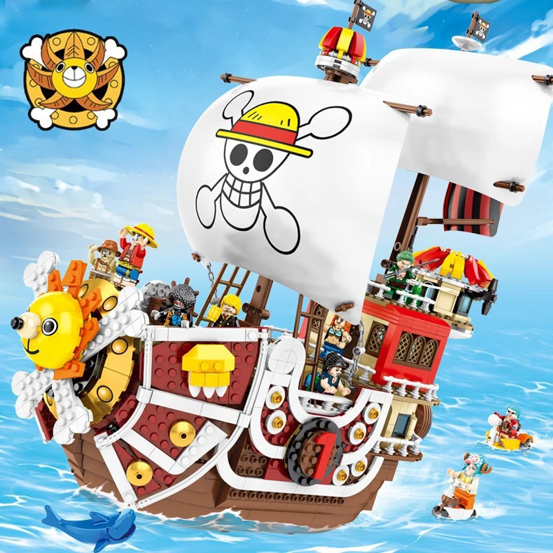 1484 шт. пиратский корабль Луффи модели совместимы с Legoing Thousand Sunny Techinc фигурки