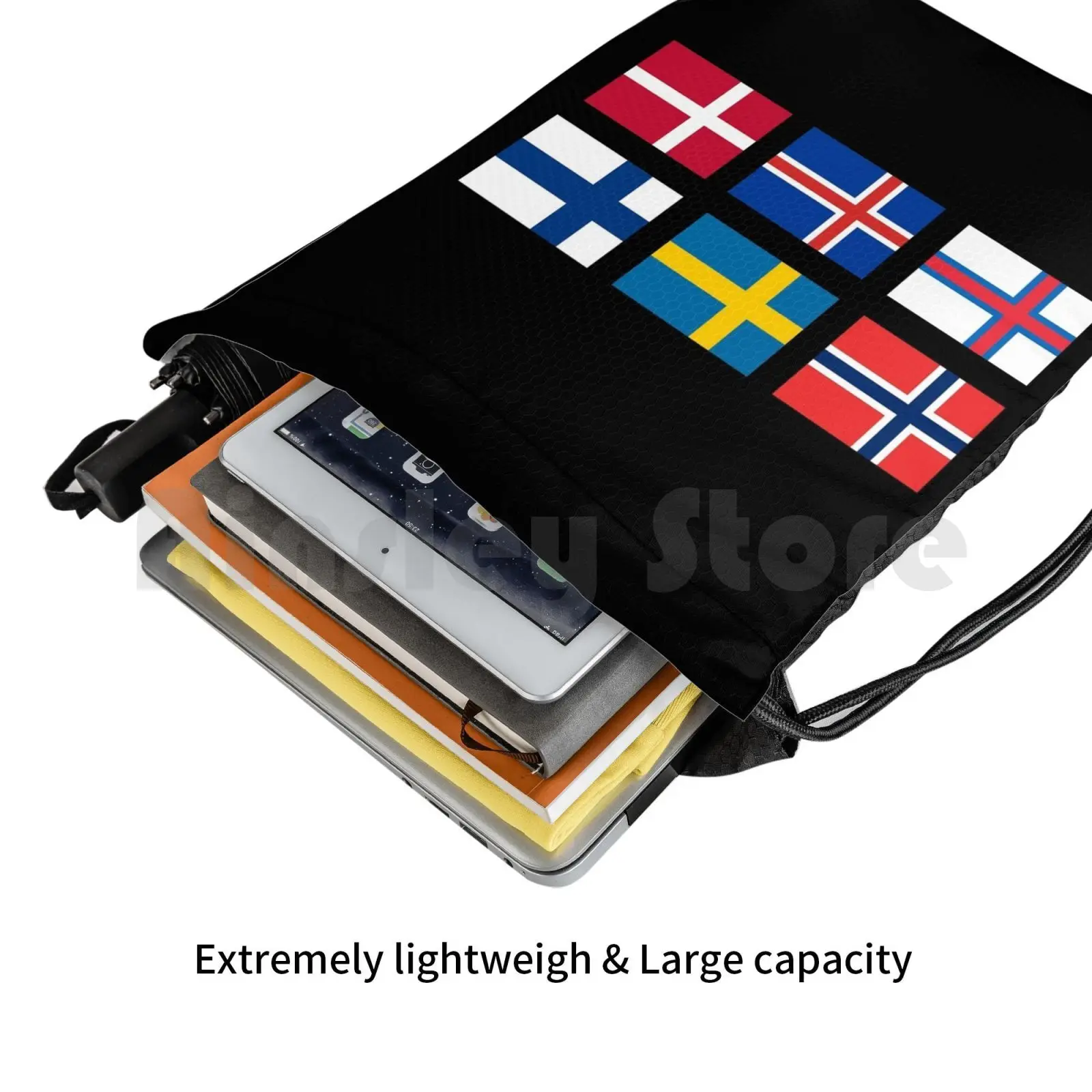 Рюкзак с скандинавскими флагами сумки на шнурке спортивная сумка