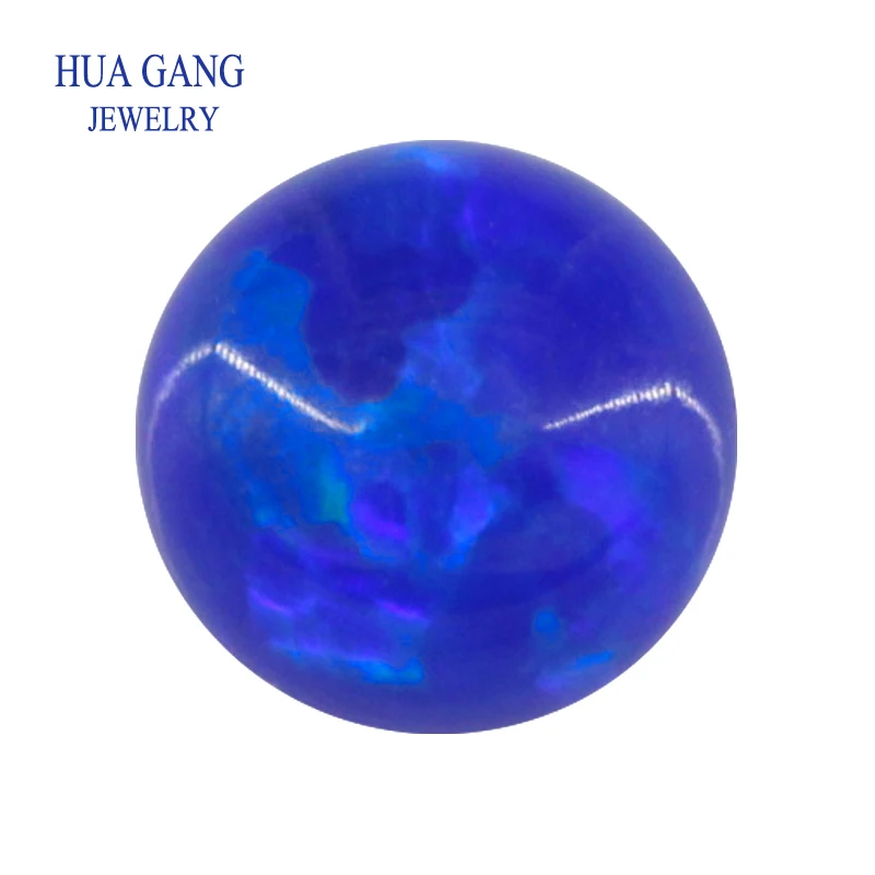 

OP50 Synthetic Opal Beads Blue 3~10mm Round Cabochon Loose Stone Gemstone For Rings Earrings Necklaces Customized Jewelry