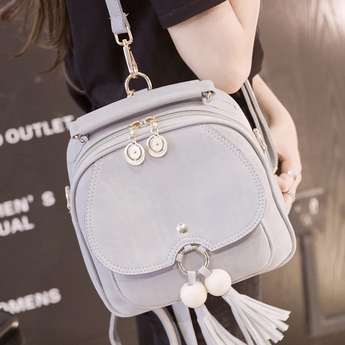 

8-Inch New Korean Style Mini Casual Tassel Small Backpack Three-Purpose Women's All-Match Backpack Fashion