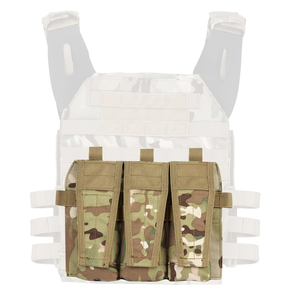 

Tactical Vest MOLLE Triple Pouch For M4 5.56 Magazine Front Detatchable 1000D Nylon Mag Bag Military Hunting Airsoft Accessories