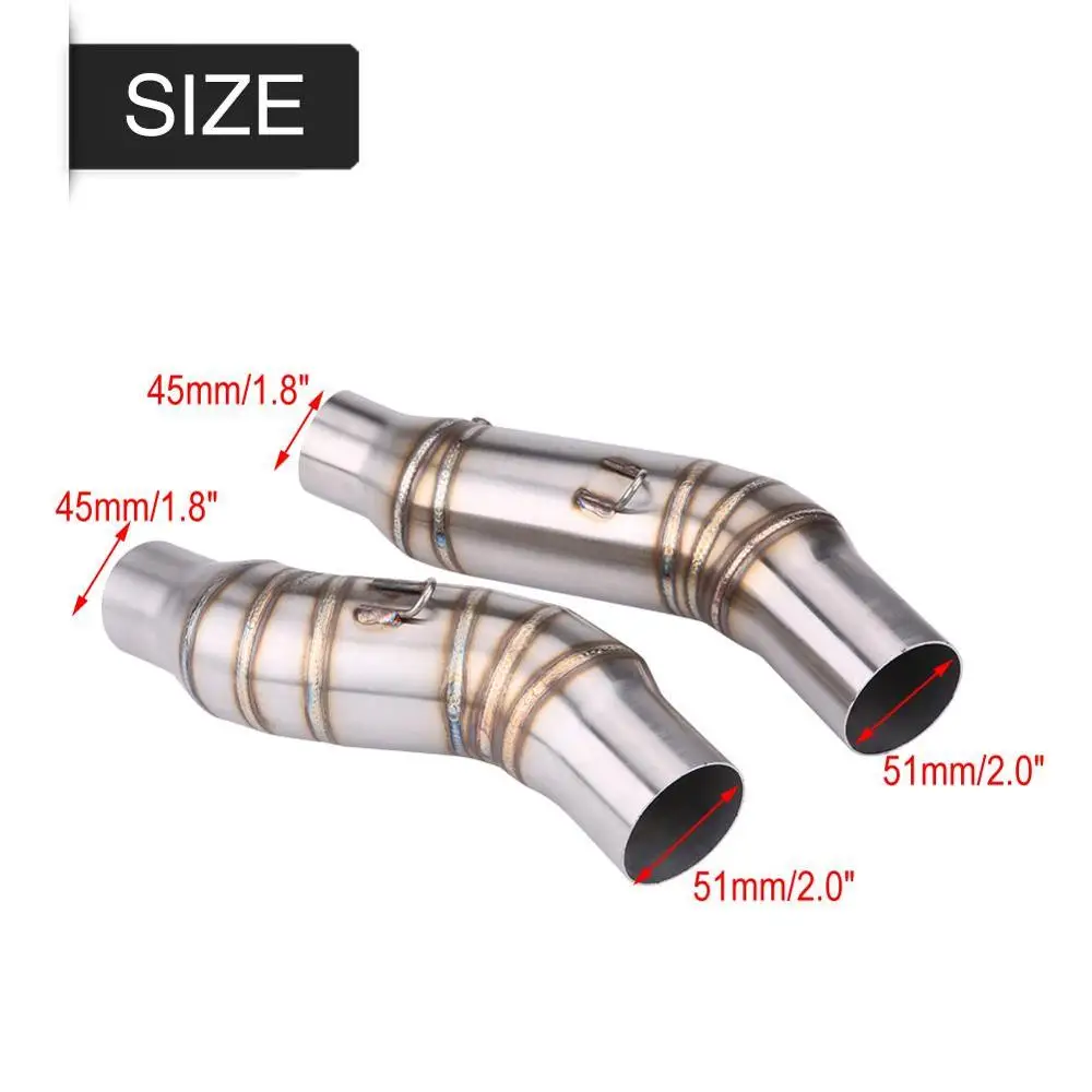 Соединительная круглая выхлопная средняя труба для мотоцикла 51 мм Глушитель без