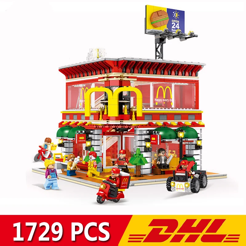 Городской уличный вид серии Colonel фаст фуд гамбургер магазин с светодиодный