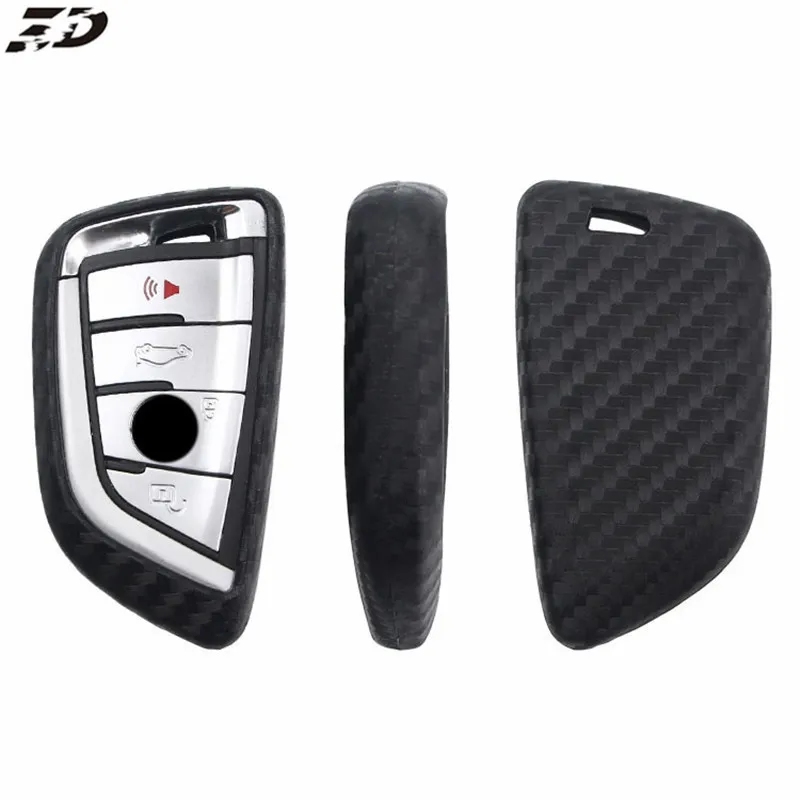 Умный силиконовый чехол для ключей из углеродного волокна BMW X5 X6 F15 1 2 5 7 Series 218i X1 F48