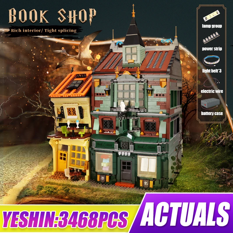 

MOULD KING 16040 Streetview Building Blocks The Magic Book Store Model Assembly Bricks Toys New Kids Christmas Birthday Gifts