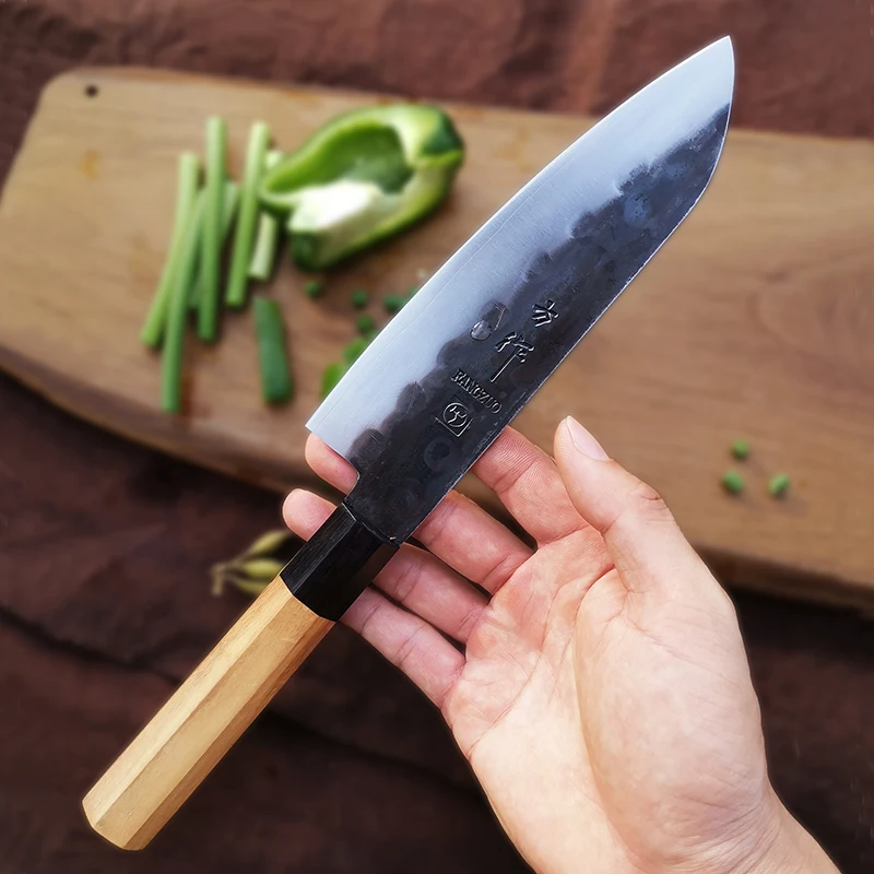 Нож Santoku ручной работы японский шеф нож из высокоуглеродистого пластика AUS10 7