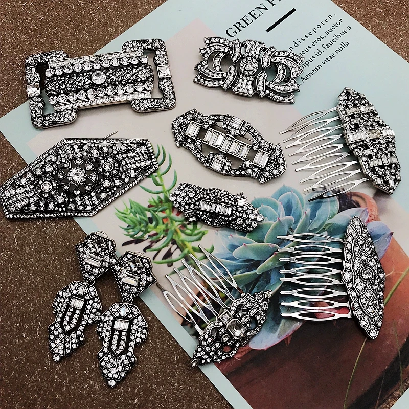 

Antique Jewelry Rhinestone Crystal Brooches Vintage Alloy Retro Pins Jewelry For Women