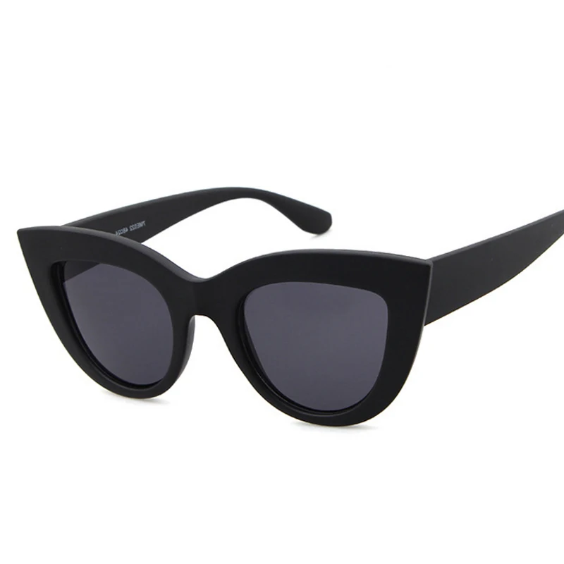 Модные черные солнцезащитные очки в оправе кошачий глаз женские роскошные