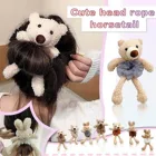 Резинка для волос плюшевая женская, милая заколка для конского хвоста в форме медведя, кролика, декоративная эластичная повязка на голову, аксессуары для волос