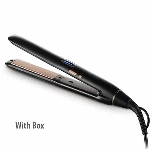 black with box Профессиональный Выпрямитель для волос плоский Утюг гладильная планка щипцы для утюжок для выпрямления волос Инструменты для укладки стайлер выпрямитель - Цвет: black with box