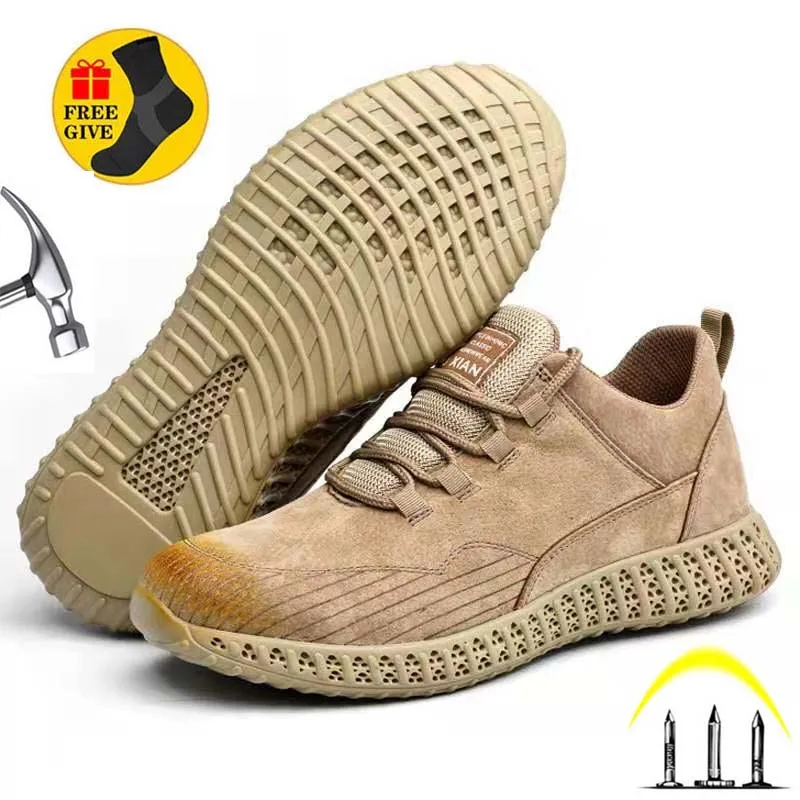 Защитные ботинки со стальным носком для мужчин и женщин легкие дышащие рабочие