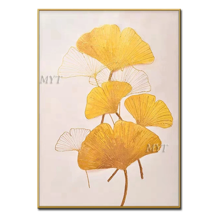

Ginkgo Biloba Leaf Oil Paintings Abstract Abstract Paintings Home Decor Handmade Wall Oil Painting For Bedroom