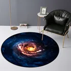 Декоративный Круглый ковер для комнаты для подростков, 3D напольный коврик для гостиной с планетами и Вселенной, коврик для ванной комнаты