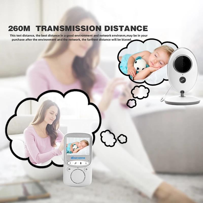 VB605 беспроводной ЖК Аудио Видео Детский Монитор радио няня музыкальная Интерком