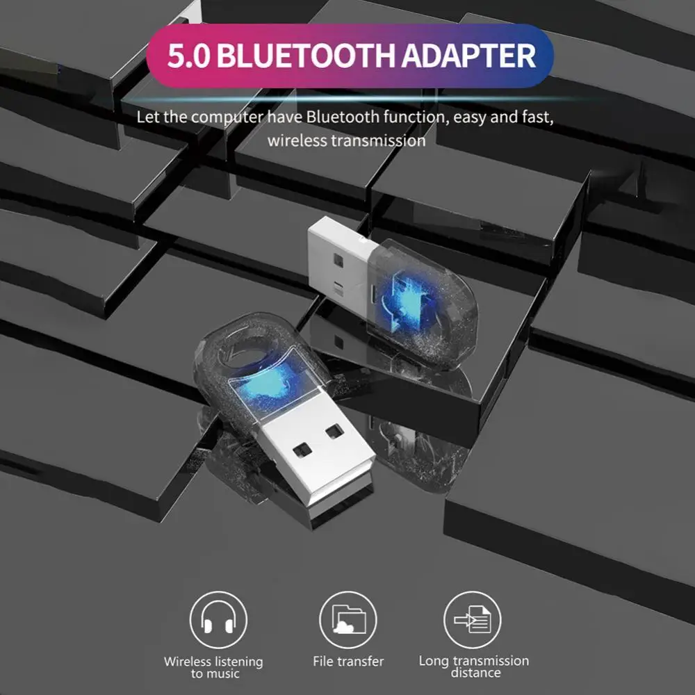 

80% скидка USB Bluetooth 5.0 беспроводной аудиоприемник адаптер передатчика для ПК