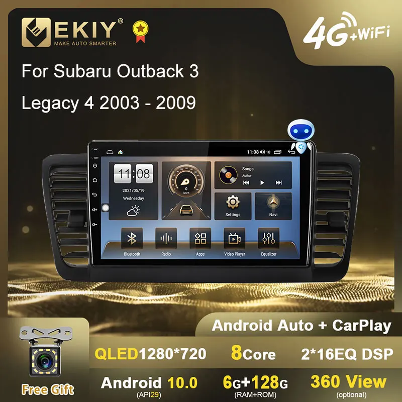 EKIY Android 10 для Subaru Outback 3 Legacy 4 2003 2009 автомобильное радио стерео все в одном HU GPS Navi