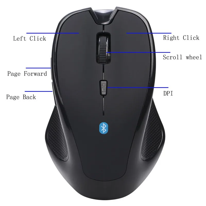Bluetooth 3.0 6D Wireless Gaming Mouse Computer Foldable Travel Notebook 1600Dpi Mice for Laptop PC Desktop | Компьютеры и офис