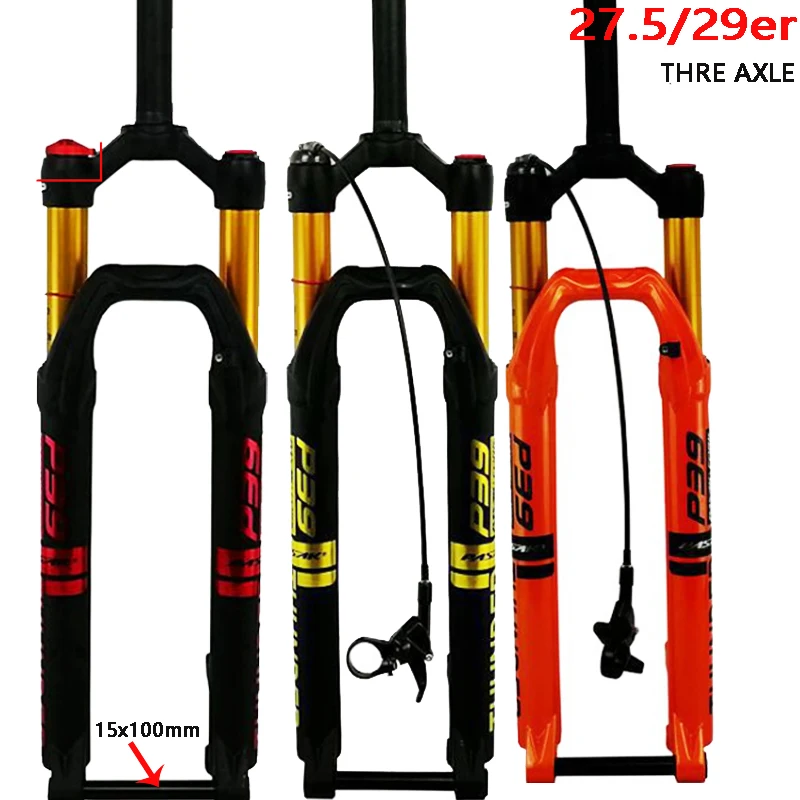 Пневматическая вилка PASAK для горного велосипеда передняя 27 5/29er стволовой вал 15x100