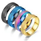 Модное Цветное Матовое кольцо на палец из нержавеющей стали 6 мм, Радужное матовое мужское и женское кольцо для геев, свадебные украшения, подарок