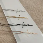 1 шт. Амулет Крест Вера ожерелье буква кулон из нержавеющей стали трендовый минималистичный мужской и женский модный ювелирный подарок 4 цвета