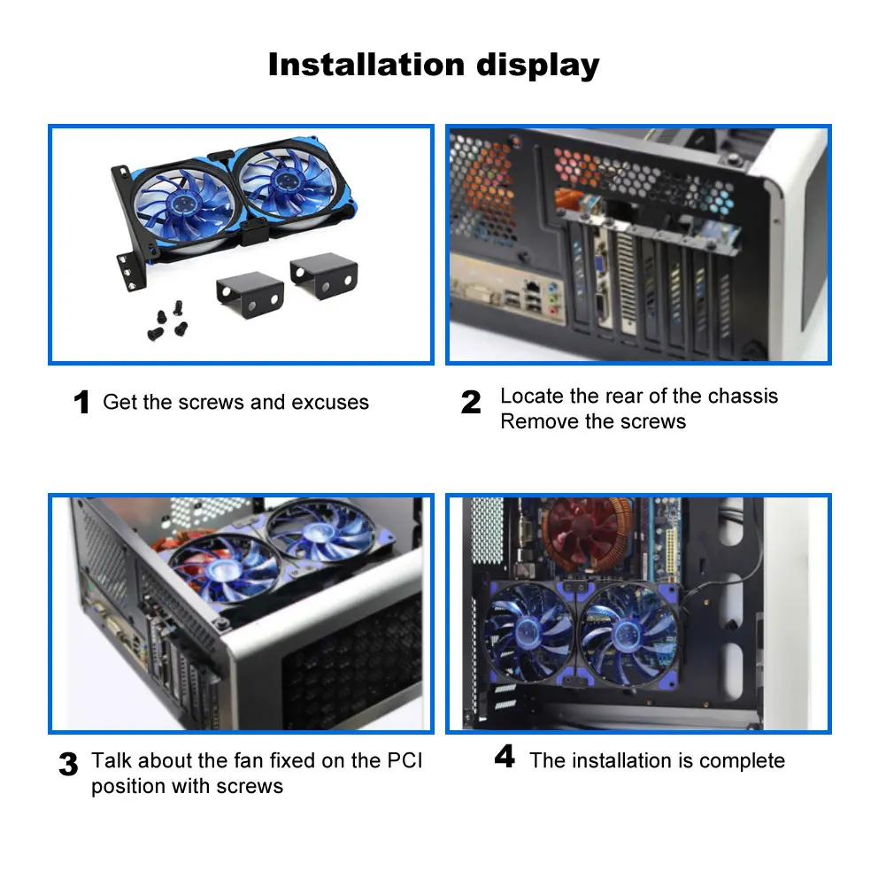 

Accessories Mount Rack 12cm 14cm Cooling For Video Card Durable PCI Slot Black Fan Bracket DIY Easy Install Computer Radiator