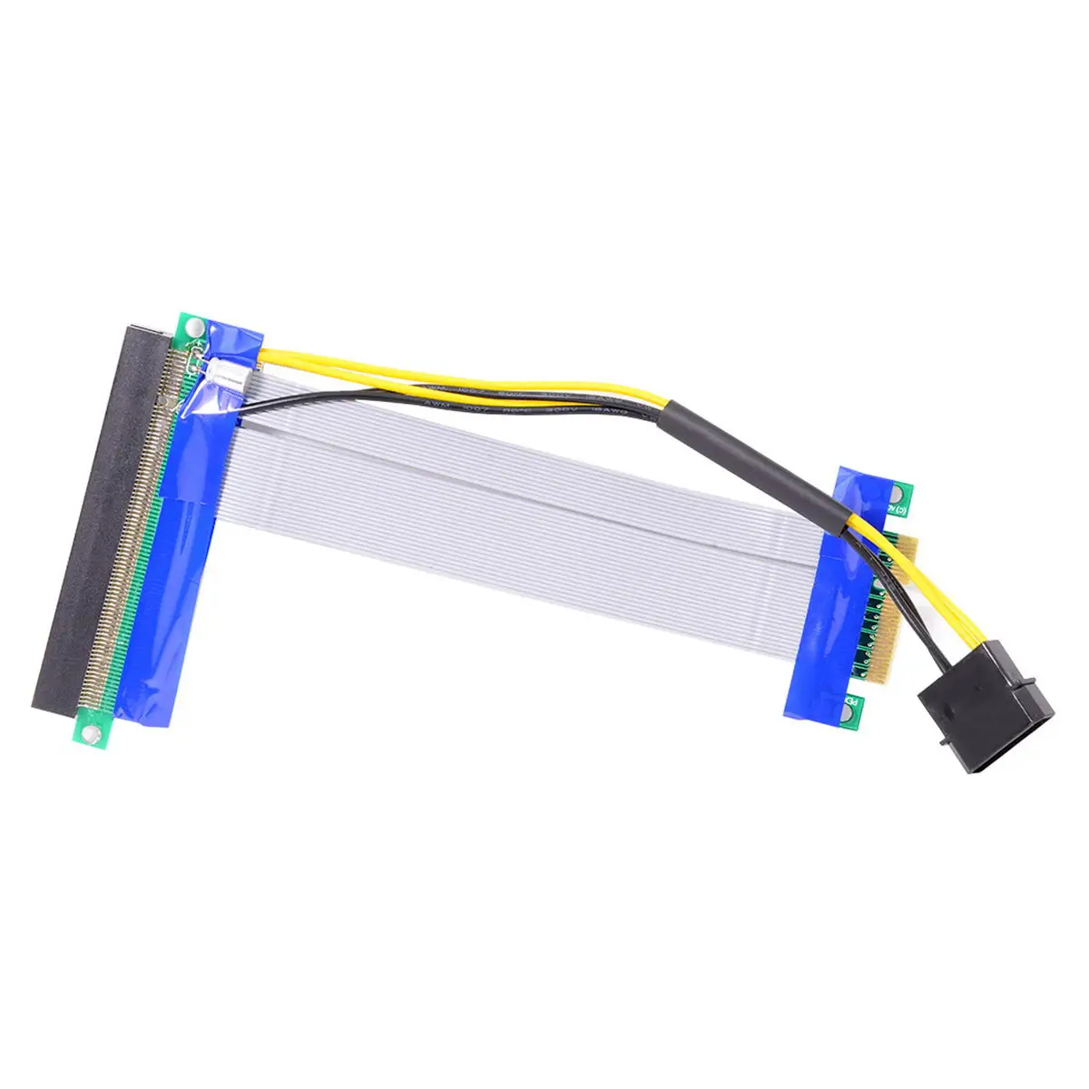 

Zihan Express PCI-E 4x to 16x Flex Cable Extender Converter Riser Card Adapter with 4pin Power 15cm