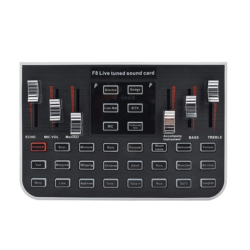 Прямая звуковая карта универсальная F9 адаптер смесителя с 18 забавными звуковыми