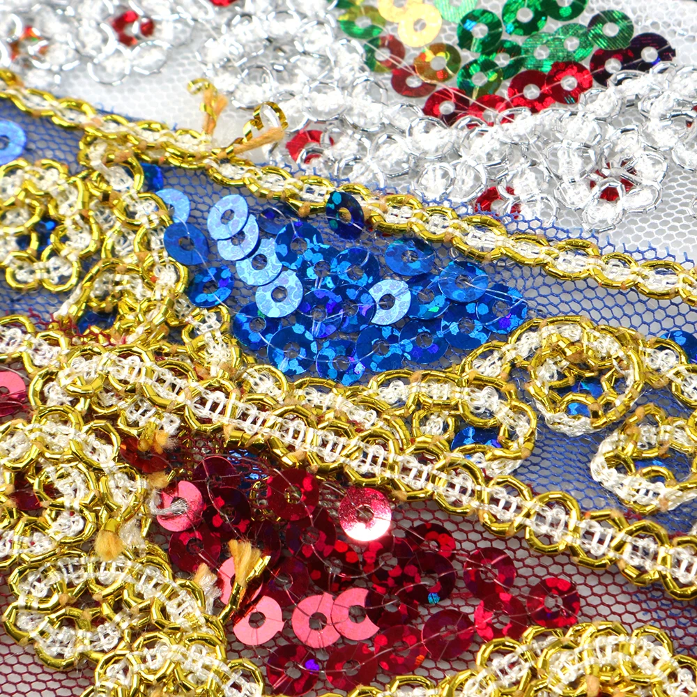 1 ярд круглая кружевная лента с блестками для одежды обертывание по краям