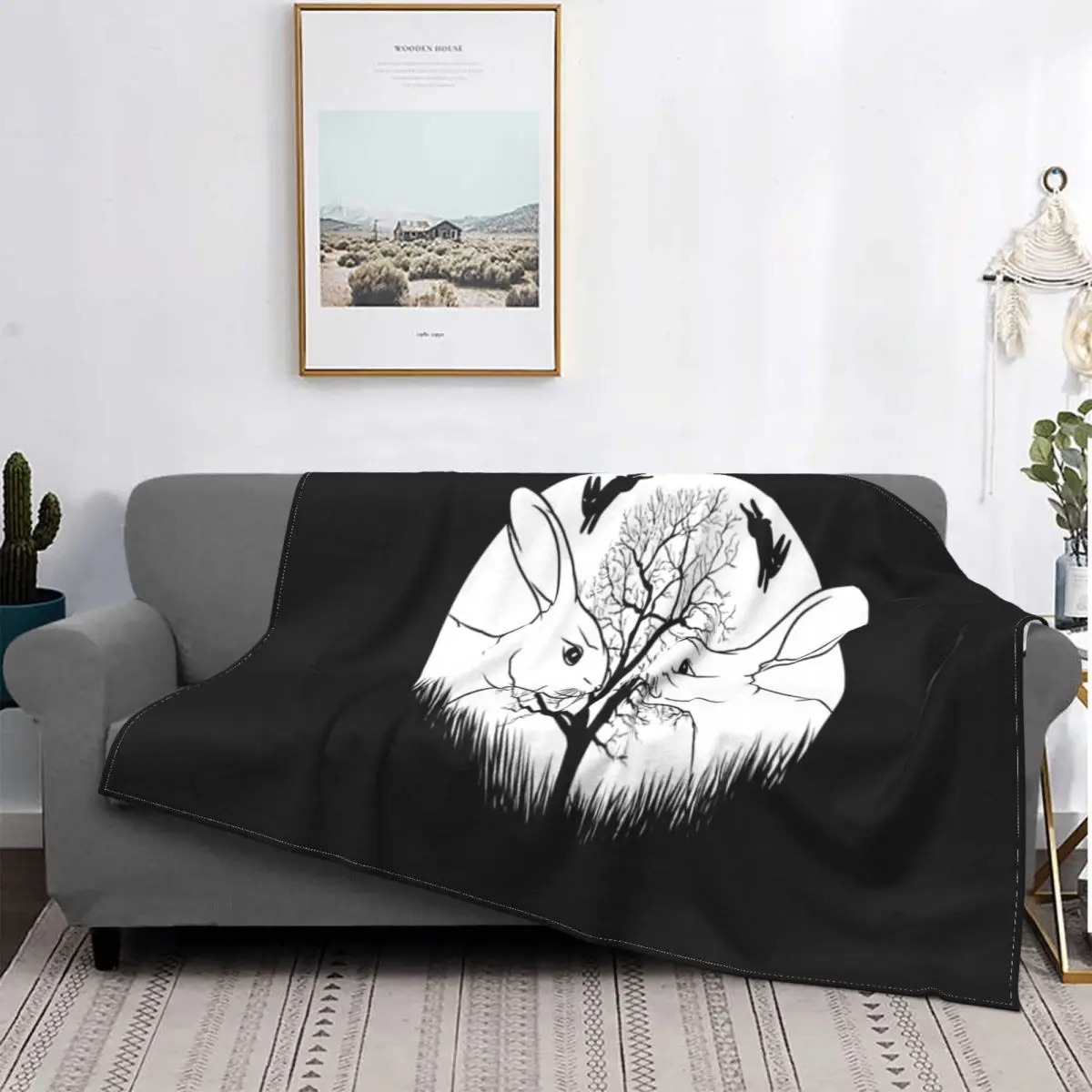 

Manta a cuadros de conejos, colcha de playa, manta Kawaii, pickick