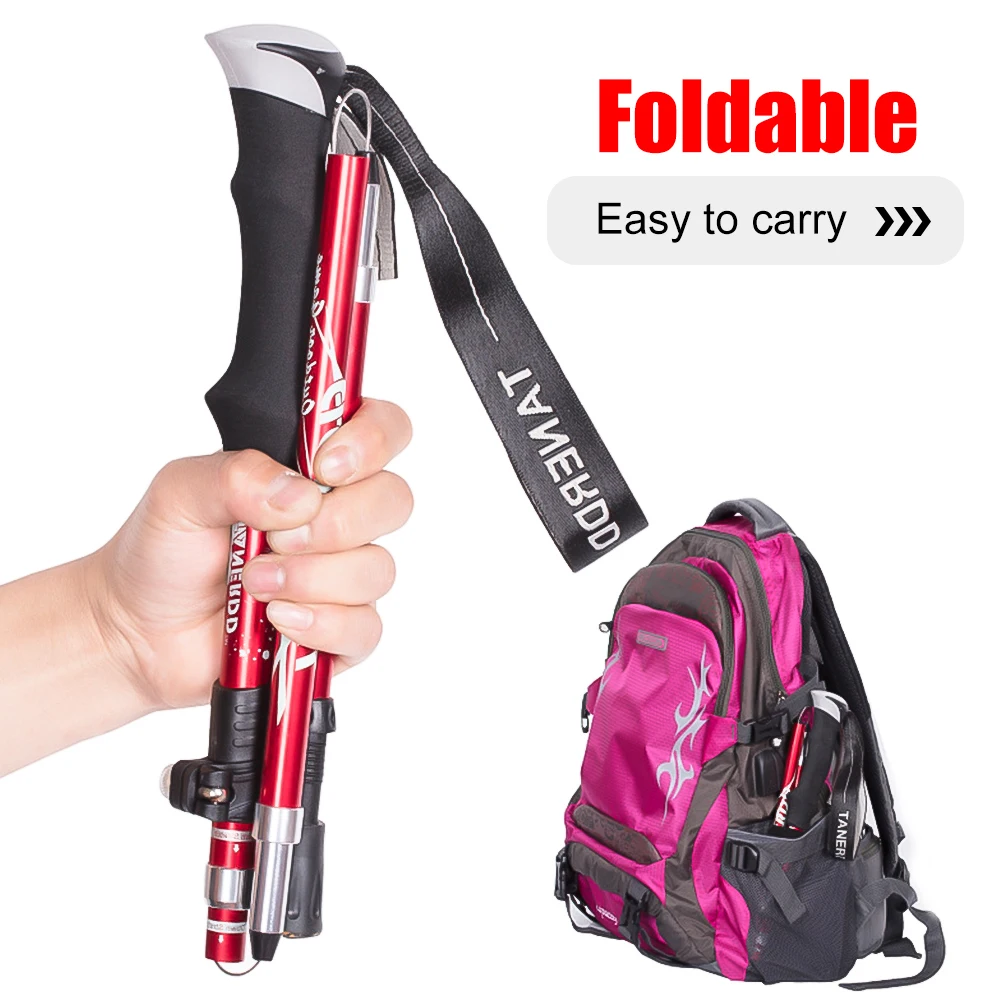 

Ultra-light Aluminum Alloy Walking Stick Outdoor Hiking Climbing Adjustable Alpenstock Telescopic Cane Shockproof Trekking Pole