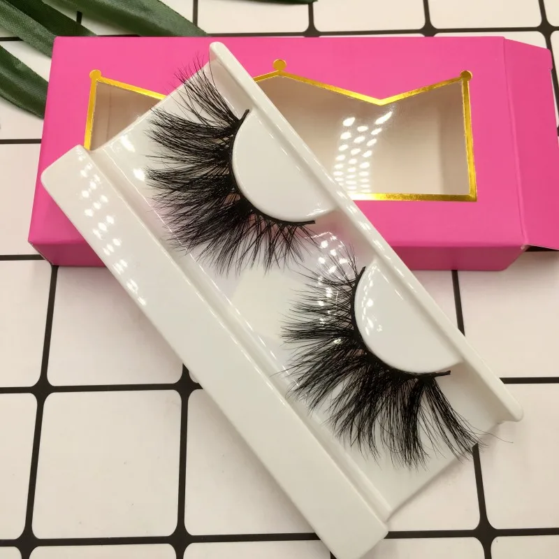 Wispy норковые ресницы 25 мм 6 шт./лот с розовой коробкой для ресниц 3d