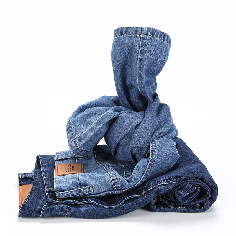 

2012 spring summer high-quality 100% cotton lightweight straight-leg jeans classic brand men business casual high-waisted jeans