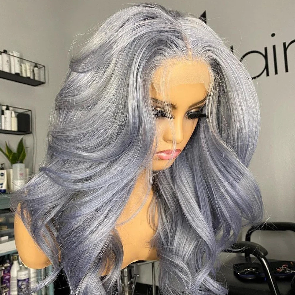 

26 Inch Long 180% Ash Gary Blonde Body Wave 13x4Lace Front Wig With Baby Hair Brazilian Human Remy For Black Women Preplucked