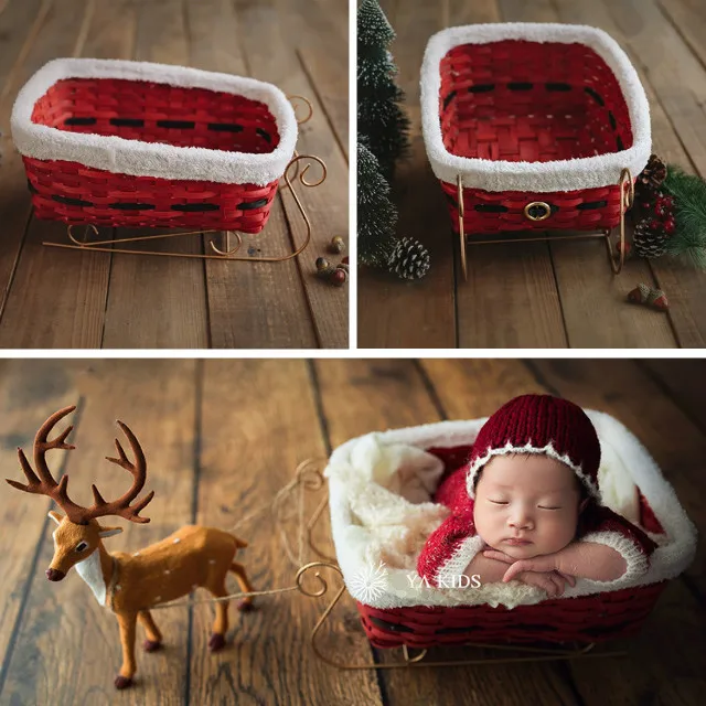 Рождественский костюм для новорожденных в стиле сани реквизит фотосъемки